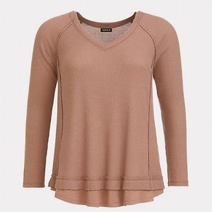 Torrid TAUPE WAFFLE TUNIC TEE